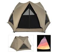 Costway 4-6 People Pop-Up Camping Tent 6-Sided Family Tent Portable Hiking Tent