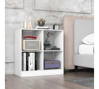 Costway 4-Cube Wooden Bookcase 2-Tier Open Back Bookshelf Modern Display Shelf