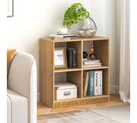 Costway 4-Cube Wooden Bookcase 2-Tier Open Back Bookshelf Modern Display Shelf