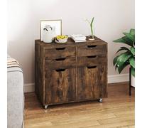 Costway 4 Drawer Dresser Chest Mobile Storage Cabinet w/Universal Wheels in Brown COSTWAY Brown