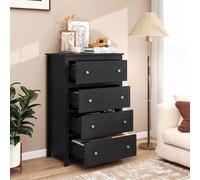 Costway 4 Drawer Dresser Storage Cabinet Chest Of Drawers Clothes Organizer