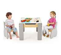 Costway 4-In-1 Kids Activity Table & Chairs Wooden Children Furniture Set W/ Storage
