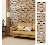 COSTWAY 4 Pack Acoustic Wall Panel, Sound Absorbing Panel for Wall, Wooden Decorative Sound Proofing Panels for Recording Studio Office Home (81 x 66 x 1.8cm/32 x 26 x 0.7”, 9 Hollow Hexagonal)