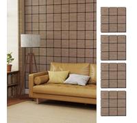COSTWAY 4 Pack Acoustic Wall Panel, Sound Absorbing Panel for Wall, Wooden Decorative Sound Proofing Panels for Recording Studio Office Home (62 x 62 x 1.8cm/24.5 x 24.5 x 0.7”, 9 Square Board)