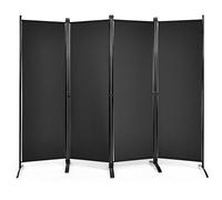 Costway 4 Panel Folding Room Divider Privacy Screen Protector Black