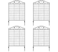 Costway 4 Panels Steel Decorative Garden Fence Folding Wire Patio Fences