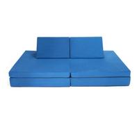 Costway 4-Piece Convertible Kids Couch Or 2 Chairs Toddler To Teen Sofa & Play Set
