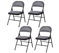 Costway 4-Piece Folding Fabric Steel Frame Chairs Set