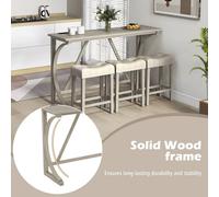 Costway 4-Piece Height Bistro Table & Saddle Seat Stools in Grey COSTWAY Grey