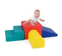 Costway 4-Piece Infant Baby Climb And Crawl Foam Block Play Set-Red