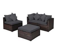 Costway 4-Piece Patio Furniture Set Outdoor Rattan Wicker Sofa & Ottoman Set