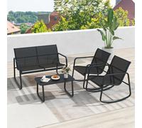 Costway 4 Piece Patio Rocking Set Outdoor Rocker Chair Conversation Set