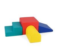 COSTWAY 4 Pieces Baby Soft Play Set, Colorful Climb and Crawl Foam Blocks, Kids Software Climbing Toys for Toddlers 12-36 Months (Red+Green)