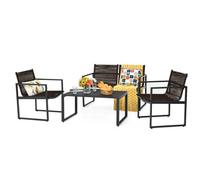 Costway 4 Pieces Outdoor Patio Chairs Set With Coffee Table