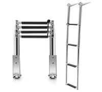 Costway 4-Step Telescoping Boat Ladder Folding Dock Ladder Swimming Pool Ladder