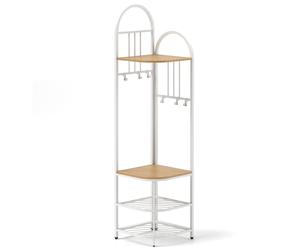 Costway 4-Tier Coat Rack 180cm Tall Entryway Shoes Shelf Organizer-Natural in Natural COSTWAY Natural