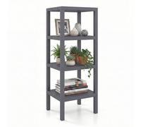 Costway 4-Tier Plastic Storage Shelf Narrow Bathroom Organizer Unit-Grey