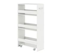 Costway 4 Tier Rolling Storage Cart 20 cm Slim Kitchen Trolley in White COSTWAY White