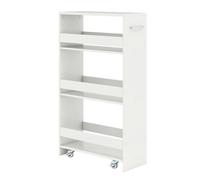 Costway 4-Tier Rolling Storage Cart 20Cm Slim Kitchen Cart On Wheels Slide Out Utility Cart White