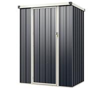 Costway 4 x 3FT Garden Storage Shed Outdoor Utility Tool Shed w/Lockable Door in Grey COSTWAY Grey