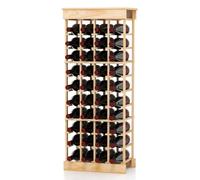 Costway 40 Bottles Storage Wine Rack Freestanding Pine Wood Display Shelf Wine Holder in Natural COSTWAY Natural