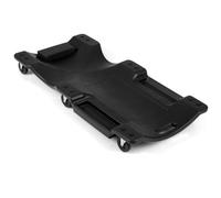 COSTWAY 40 Inch Mechanic Creeper with Padded Headrest & 2 Tool Trays | 150KG Capacity, Armrests, Handle, 6 Swivel Casters, Low-profile, HDPE Rolling Garage Creeper, for Workshop Garage