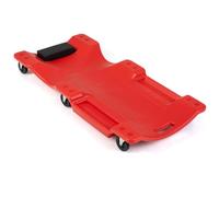 COSTWAY 40 Inch Mechanic Creeper with Padded Headrest & 2 Tool Trays | 150KG Capacity, Armrests, Handle, 6 Swivel Casters, Low-profile, HDPE Rolling Garage Creeper, for Workshop Garage