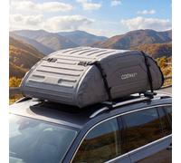 Costway 400L Waterproof Car Roof Bag Foldable Rooftop Cargo Carrier With 4 Reinforced Straps-Grey