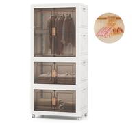 Costway 421L Storage Bins Portable Plastic Wardrobe Closet Organizer W/lid-White