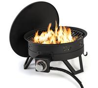 Costway 44cm Portable Gas Fire Pit 58000 BTU Propane Firepit w/Folding Legs in Black COSTWAY Black