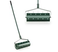 Costway 45 cm Manual Lawn Aerator Garden Heavy Duty Rolling Aerator Lawn Tool in Green COSTWAY Green