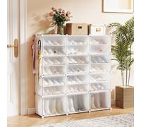 Costway 48 Pairs Portable Shoe Cabinet 12-Cube Diy Interlocking Storage Organiser Unit