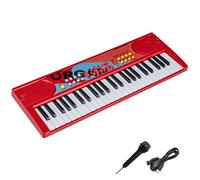 COSTWAY 49 Key Keyboard Piano, Portable Digital Piano with Microphone, 8 Rhythms, 8 Tones & 10 Demos, Electric Keyboard for 3+ Years Old Boys Girls Beginners (Red)