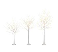 COSTWAY 4FT/5FT/6FT Lighted Christmas Birch Tree, Artificial Xmas Twig Tree with Warm-White LED Lights, Christmas Holiday Party Decor for Porch Home Store (3, 4FT+5FT+6FT)