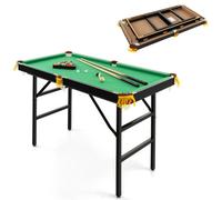 Costway 4Ft Folding Billiards Table Portable Pool Game Table Set With 2 Cues 16 Balls
