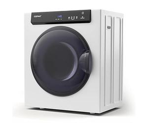 COSTWAY 4KG Vented Tumble Dryer, 1400W Freestanding Front Tumble Dryer with 3 Heating Settings, ECO & IHS Mode, 200mins Timer, Stainless Steel Tub, Overheat Protection, Compact Clothes Dryer Machine