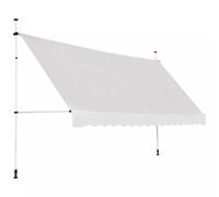 Costway 4M Telescopic Canopy Retractable Adjustable Outdoor Clamp Awning Sun Shelter in Beige COSTWAY Beige