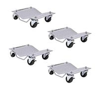 COSTWAY 4Pcs Tire Wheel Dollies, 2720KG/6000LBS Total Heavy Duty Steel Tire Skates with Lockable Casters & Handle, Car Van Positioning Jack Dolly Trolley for Moving Repair Vehicle Trucks Auto