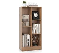Costway 5-Cube Bookshelf Office Bookcase w/Open Storage Compartments in Brown COSTWAY Brown