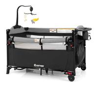Costway 5-In-1 Baby Bassinet Bedside Sleeper Portable Pack And Play-Black