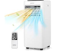 COSTWAY 5 in 1 Portable Air Conditioner, 7000/9000 BTU Mobile Cooler, Heater, Dehumidifier, Fan with Sleep Mode, LED Display, Remote Control, 2 Speeds & 24H Timer (9000BTU)