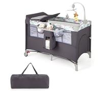 Costway 5-In-1 Portable Pack And Play Foldable Baby Nursery Center-Grey