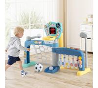 Costway 5 in 1 Toddler Sports Toy Kids Activity Center w/Soccer Goal COSTWAY Multicolor