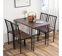 Costway 5-Piece Dining Table Set Kitchen Table 4 Chairs Set With Metal Frame