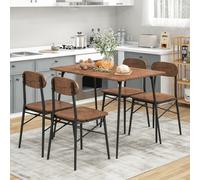 Costway 5 Piece Dining Table Set Rectangular Table & 4 Chairs Kitchen Wooden Furniture