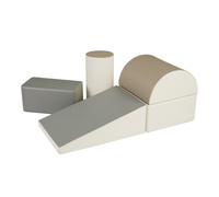 COSTWAY 5 Pieces Baby Climb and Crawl Foam Play Set, Colorful Children's Educational Software Activity Toys, Soft Climbing Blocks for Toddlers, Preschoolers (Grey)