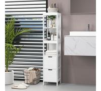 Costway 5-Tier Bathroom Tall Cabinet 145Cm Storage Organizer Rack Stand Cupboard W/ 2 Drawers