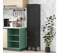 Costway 5-Tier Bathroom Tall Cabinet Slim Freestanding Storage Organizer Cupboard 2 Door