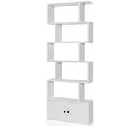 Costway 5-Tier Bookcase Industrial S-Shaped Bookshelf Display Rack W/ Cabinet