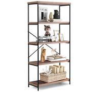 Costway 5-Tier Bookshelf Industrial Wood Bookcase Freestanding Display Rack Organizer